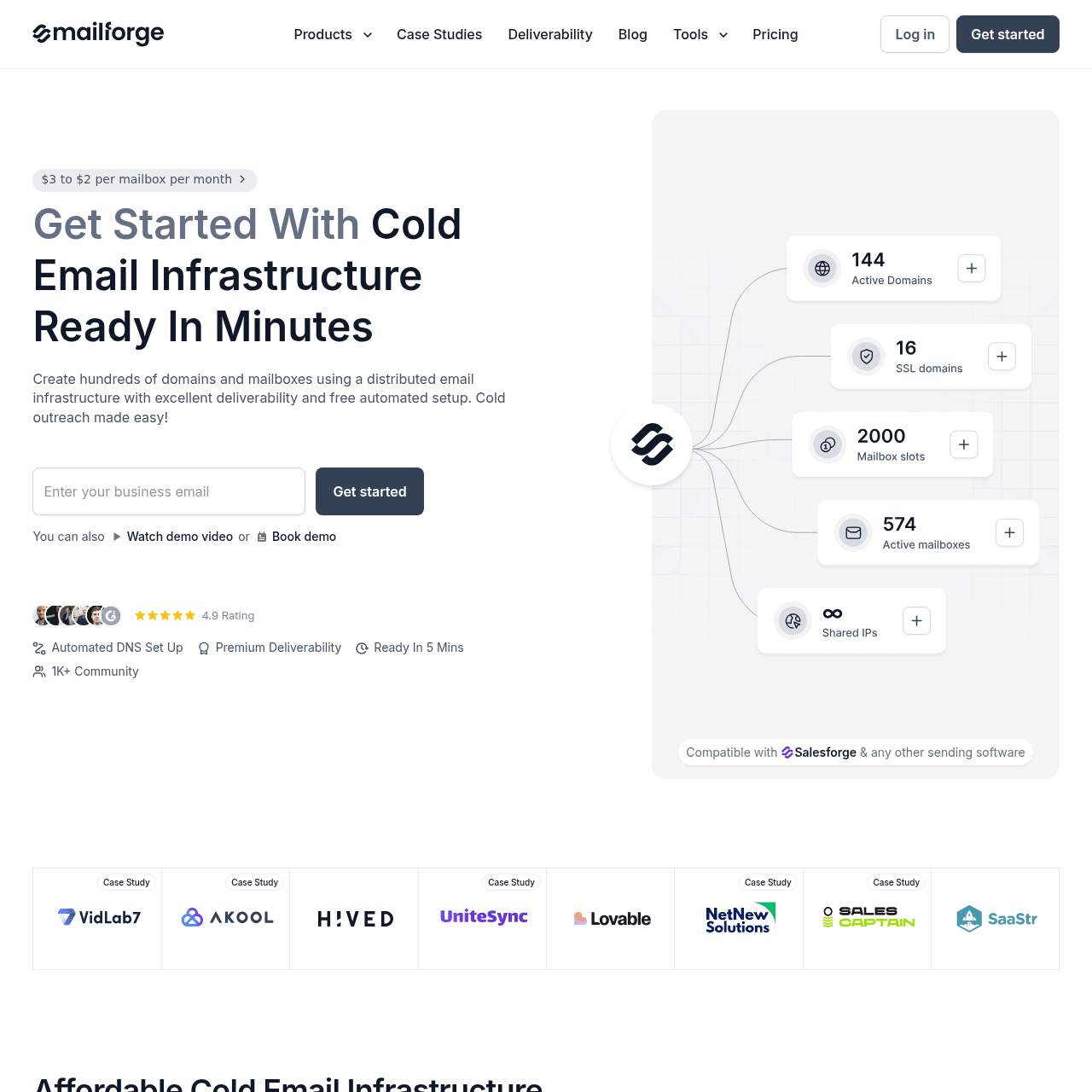 Mailforge pricing page