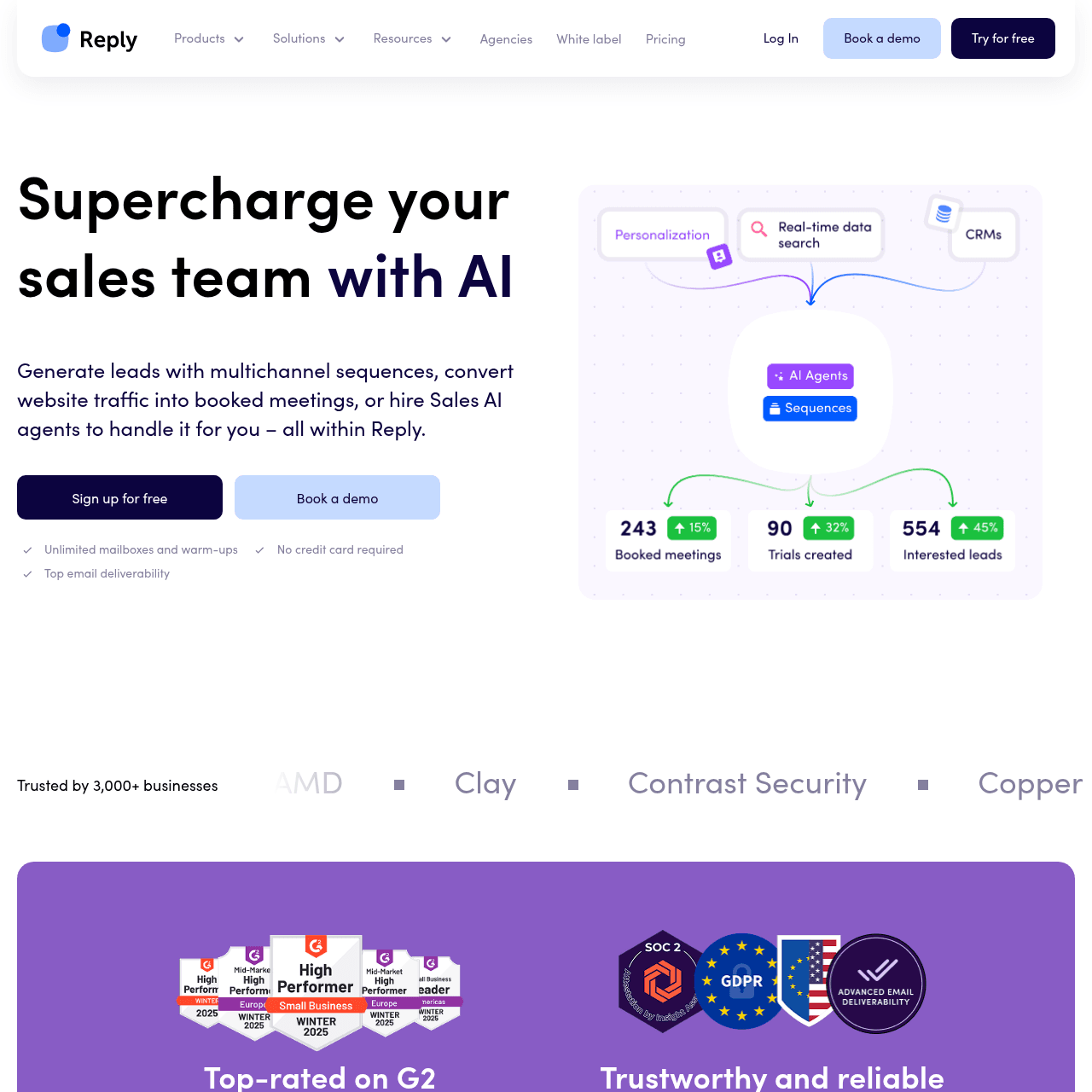 Reply.io homepage