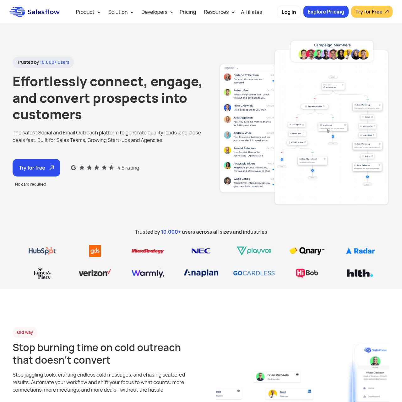 Salesflow homepage