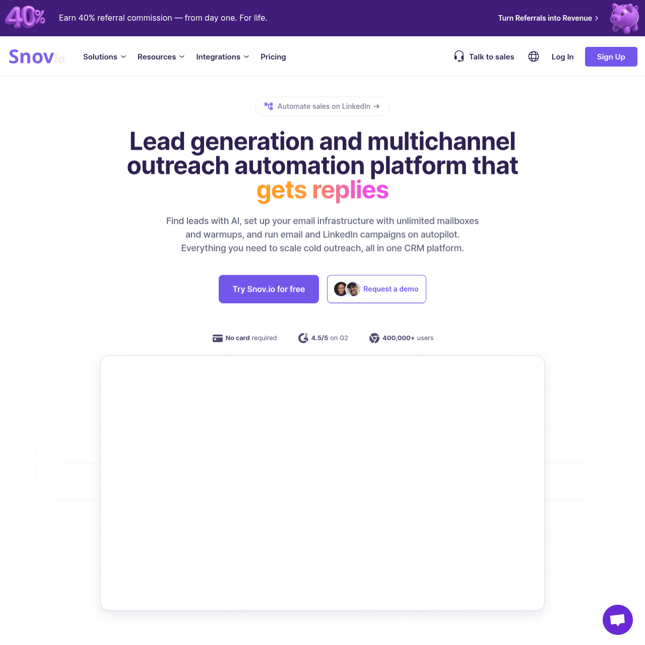 Snov.io homepage