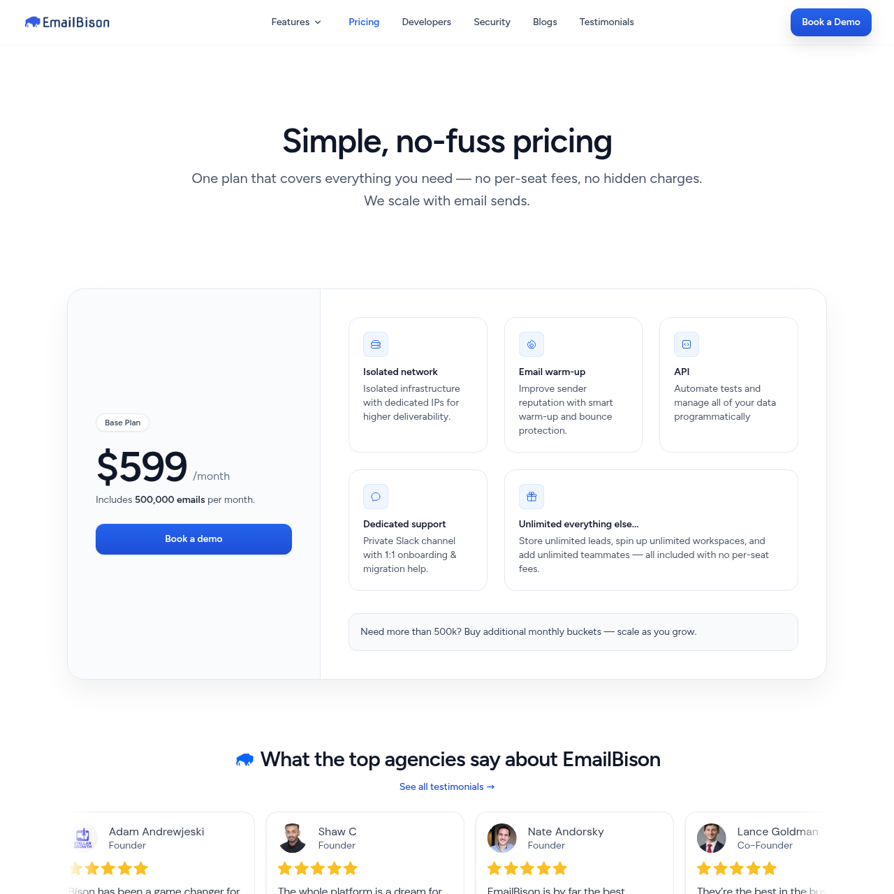 EmailBison pricing